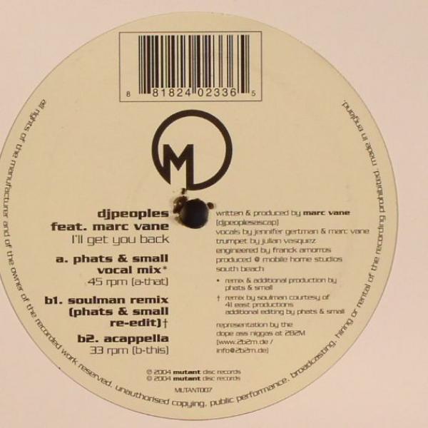 DJ Peoples, Marc Vane - I'll Get You Back