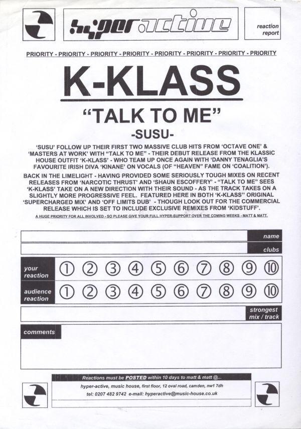 K-Klass - Talk To Me